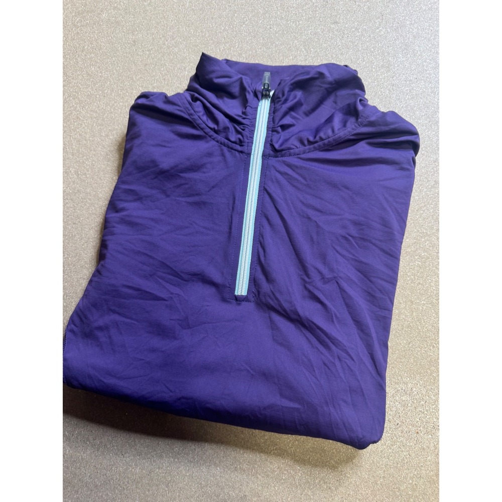 Title Nine Purple Quarter Zip Long Sleeve Athletic Top Mock Neck‎ Women Large